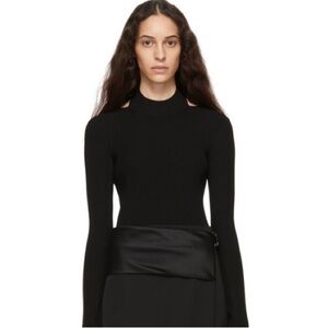 HELMUT LANG Knit Open Back Black Top - Size L